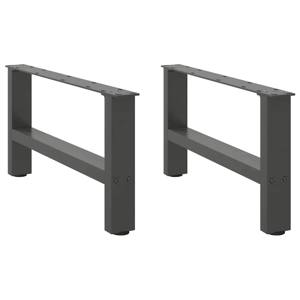 Set di 2 gambe robuste e regolabili per tavolino da caffè 70 x 30 cm in acciaio antracite 02_0057510