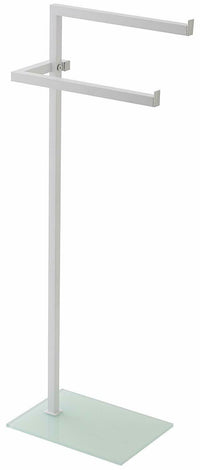 Piantana Porta Asciugamani Feridras Acciaio Vetro Bagno Altezza 86,5 cm Grigio