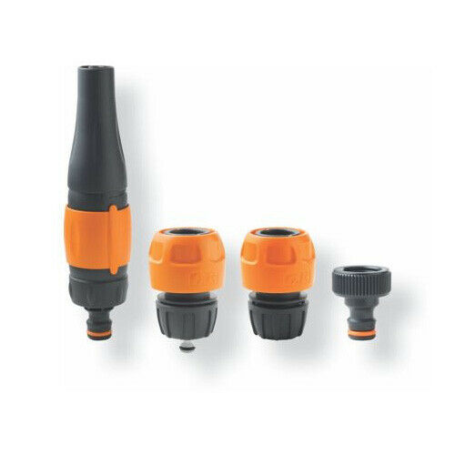 Kit Lancia Giardino + 2 Raccordi Portagomma Aperto Acquastop + Rubinetto GF