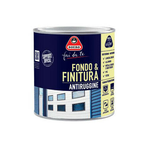 Fondo e Finitura Anticorrosivo Pittura Antiruggine Base per Smalti 734 Boero Formato: 0.5 Lt