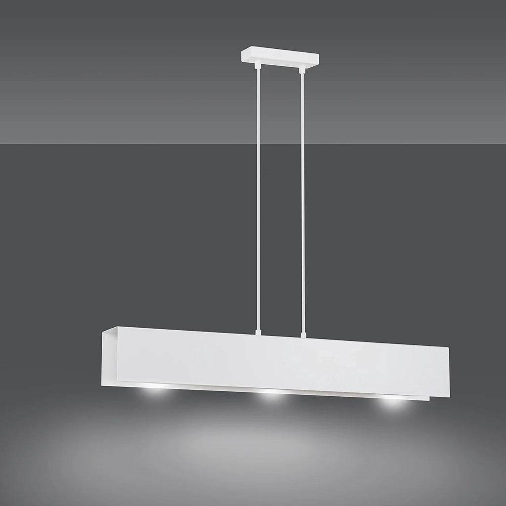 Lampadario Moderno 3 Luci Hachiman In Acciaio Bianco