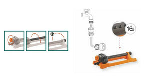 Irrigatore Oscillante Giardino Irroratore 16 getti Irrigare Prato Astral 4 GF