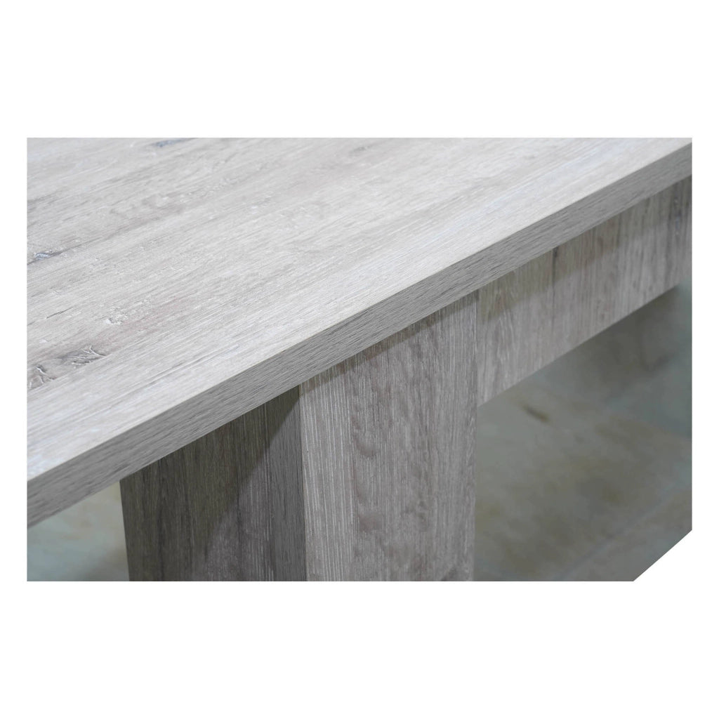 Tavolo allungabile Artino, Tavolo da pranzo estensibile, Consolle multiuso con allunghe, Cm 160x88h75, Rovere