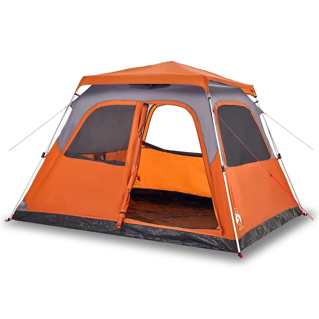 Tenda a Cupola 6 Persone Grigio e Arancione a Rilascio Rapido 4004235
