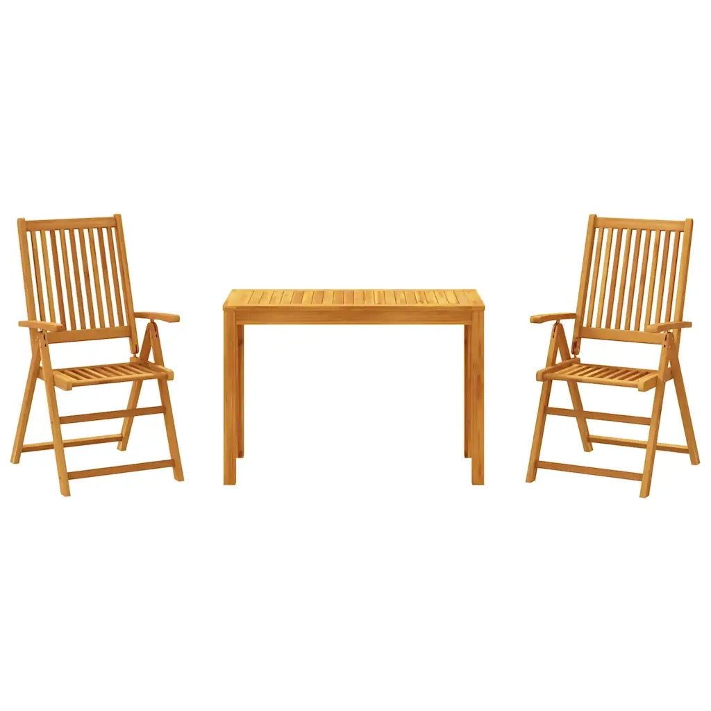 Set da Pranzo per Giardino 3 pz in Legno Massello di Acacia 3295254
