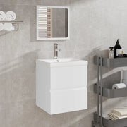 Mobile da Bagno con Specchio-Armadietto a Specchio da Bagno Bianco in Legno Multistrato 204523