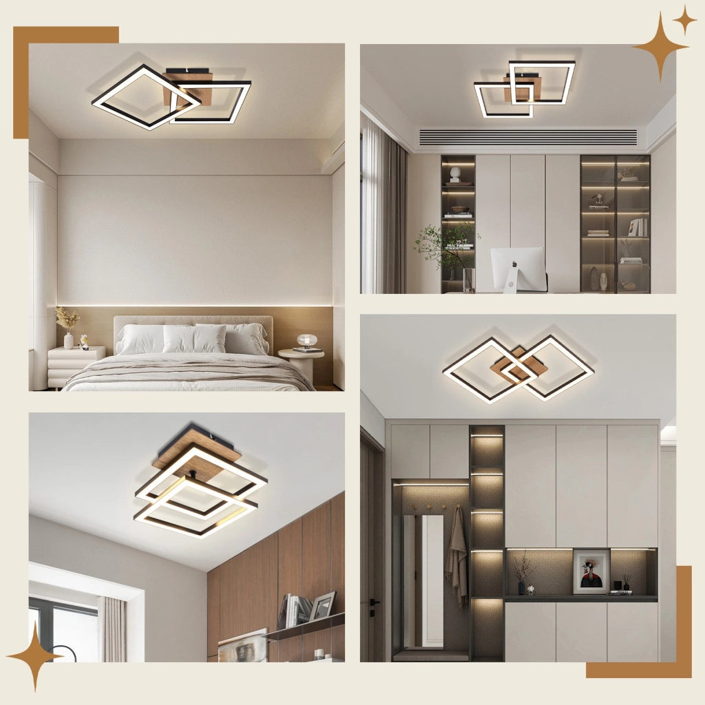 ZMH Lampada da soffitto LED Moderna 24W Retro Luce Calda per Soggiorno Cucina Ingresso