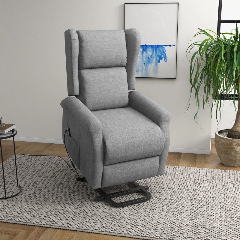 Poltrona Relax Elettrica con Alzapersona, Reclinazione 135°, Portata 200 kg, Grigia