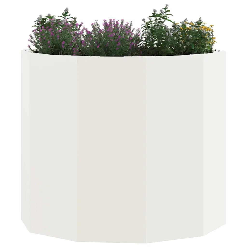 Fioriera | Cassetta per fiori | Vaso Bianco 60 x 60 x 50 cm Acciaio