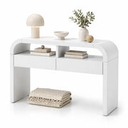 CONSOLLE 120x35,5x76,5 cm con 2 cassetti Bianco MDF