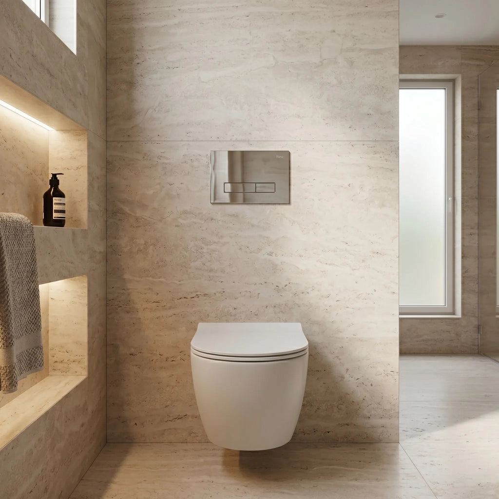 Set Telaio Da Incasso Per Wc 024n Con Pulsante Hd Chrome
