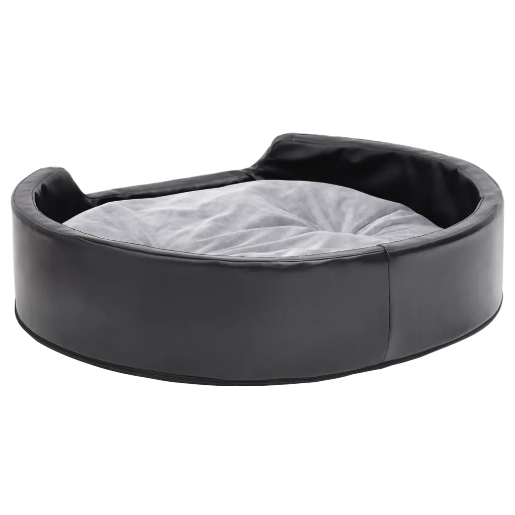Lettino per Cani Nero e Grigio 79x70x19 cm Peluche e Similpelle 171254