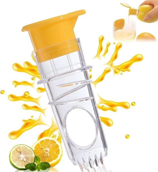 Citruspers manuale con beccuccio e bocchetta - Piccolo e portatile, adatto per arance, limoni e altri frutti di agrumi