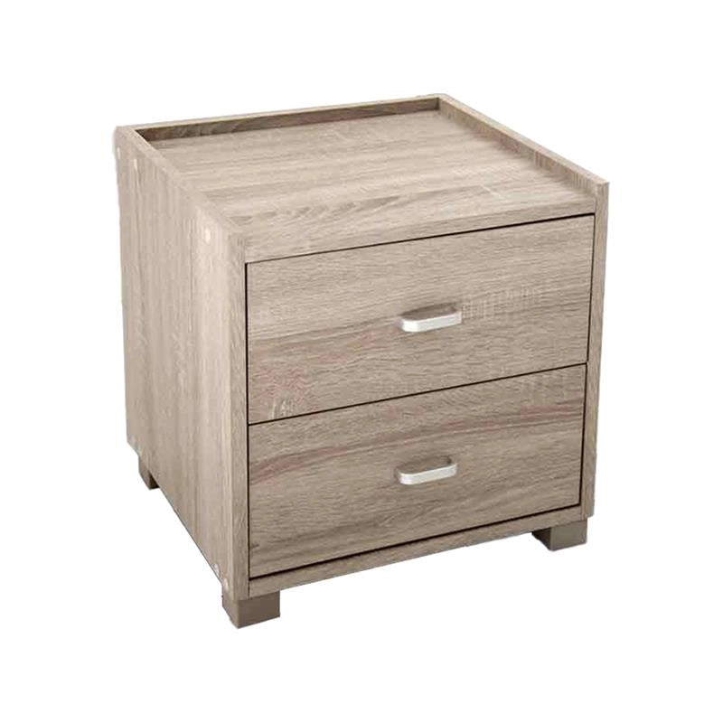 COMODINO 2 CASSETTI DESIGN MODERNO 43X40X43,5CM COLORE ROVERE