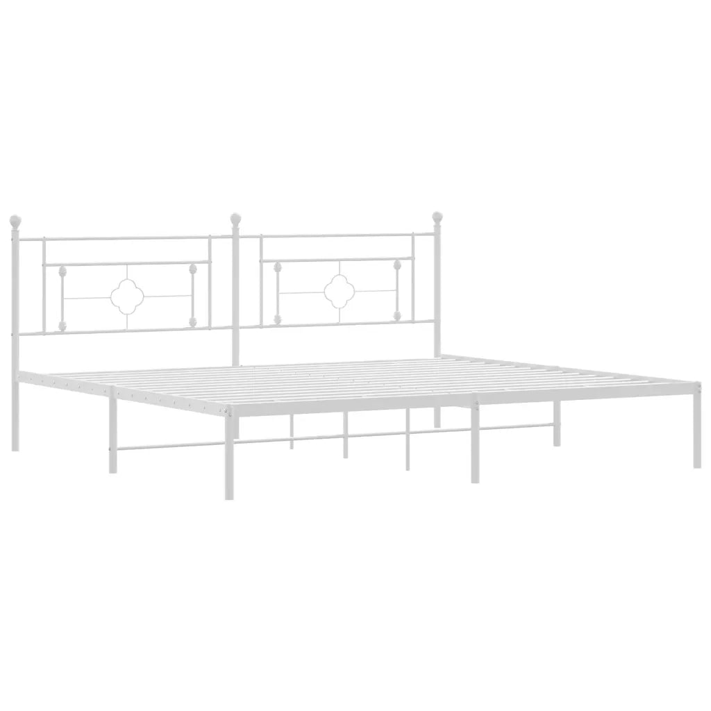 Giroletto con Testiera Metallo Bianco 193x203 cm 374394