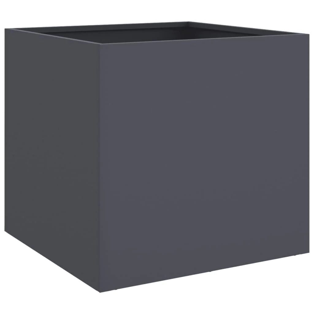 Fioriera rialzata per piante fiori giardino terrazze set da 2 42 x 40 x 39 cm acciaio antracite 02_0038974