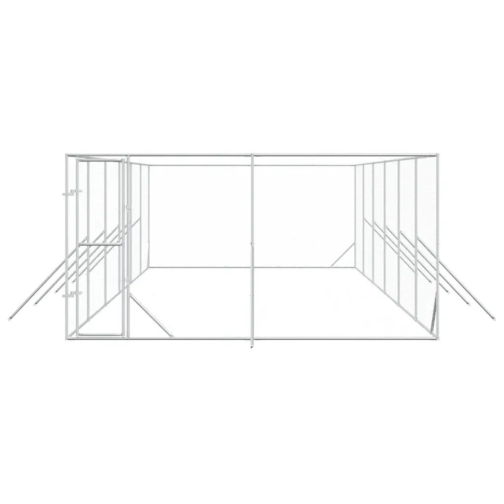 Cuccia per Cani da Esterno Argento 4x12x2 m in Acciaio Zincato 3190457