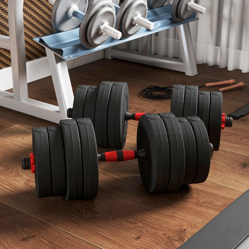 Set di manubri regolabili 30 kg con barre ¨C zephmum ¨C 2 in 1 per allenamento