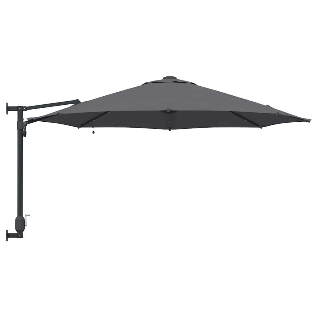 Moderno ombrellone da giardino inclinabile 248 x 248 x 148 cm con elegante illuminazione LED ambientale in poliestere antracite 02_0058644