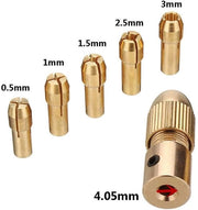 Set di trapani 7 pezzi - accessori mini trapano - morse a torsione micro - colletto in ottone 4.05mm - compatibile con trapani elettrici