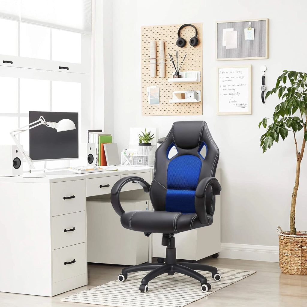 Poltrona Girevole Sedia Direzionale Ergonomica da Ufficio Studio Regolabile con Rotelle OBG56L
