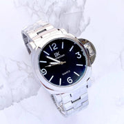 Trade Shop - Orologio Da Polso Ik Collection Uomo Quarzo Grande Analogico Silver Fondo Nero -