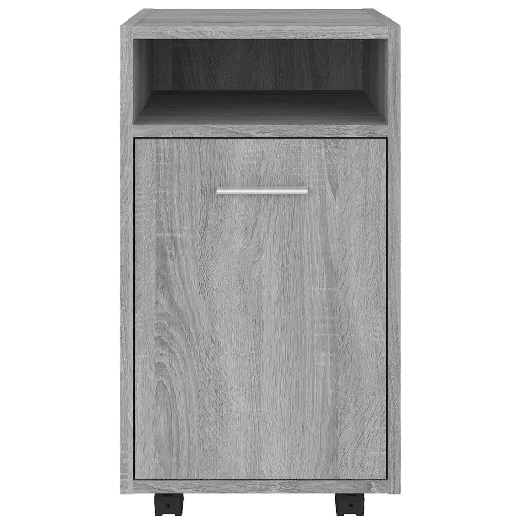 Mobiletto laterale con rotelle vano contenitore 33 x 38 x 60 cm stile classico legno composito grigio 02_0048247