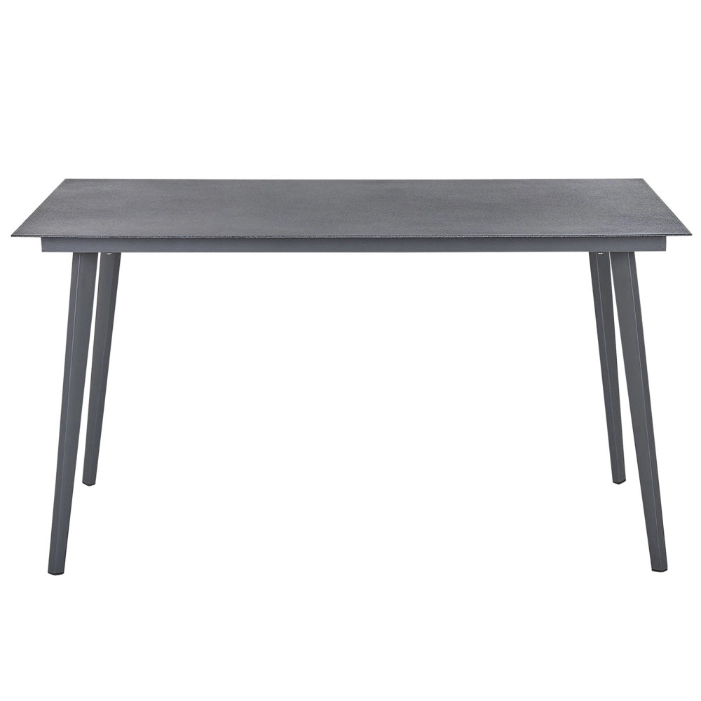 Tavolo da Pranzo da Giardino Grigio Finitura Opaca 140 x 80 cm Alluminio 4 Persone Rettangolare Minimalista Industriale