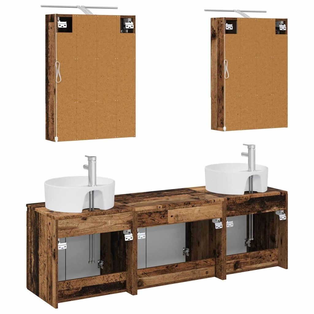 Set di Armadi da Bagno 5 pcs Legno antico Legno ingegnerizzato 3406445