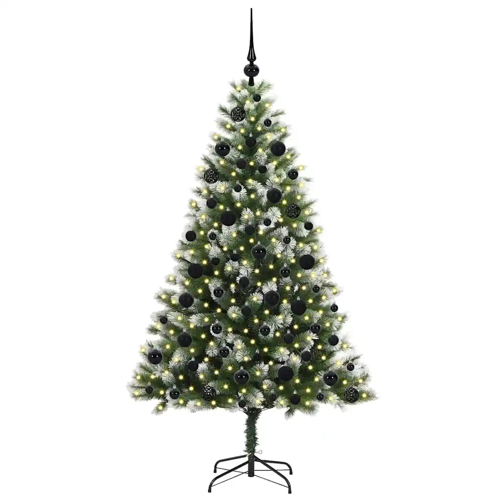 Albero di Natale artificiale a cerniera con neve fioccata 3395443