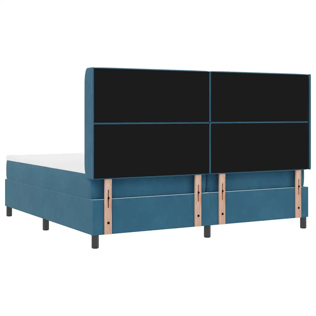 Letto a molle con materasso Blu 200 x 200 cm Velluto 3341976