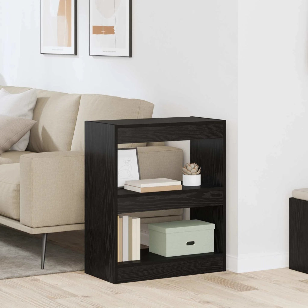 Armadio per Libri Rovere Nero 60 x 30 x 72 cm Legno multistrato