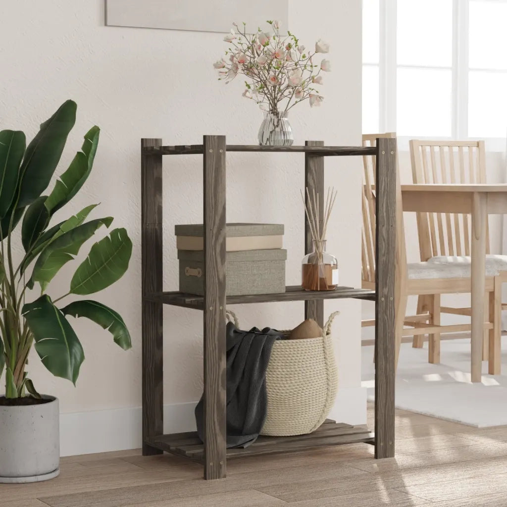 Scaffale a 3 Livelli Grigio 60x38x90 cm in Legno di Pino CFW8793995