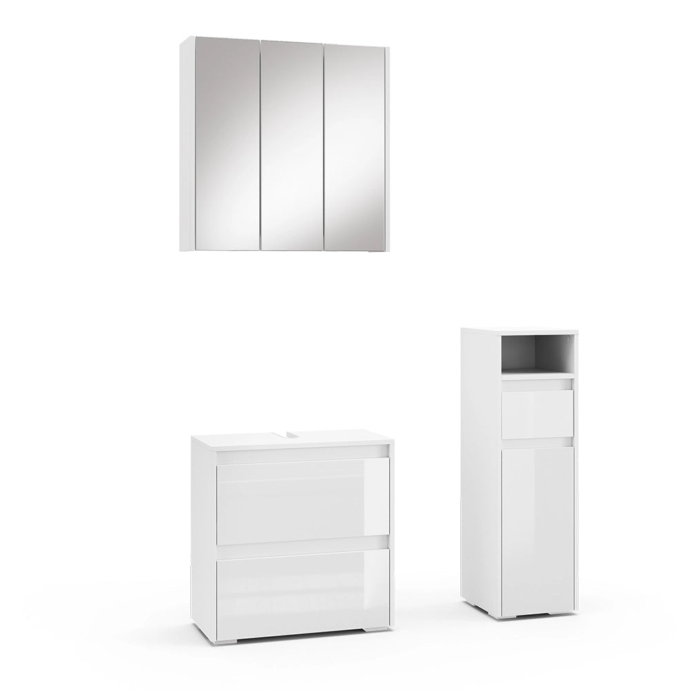 Set di mobili da bagno Majest Bianco lucido 3 parti Vicco
