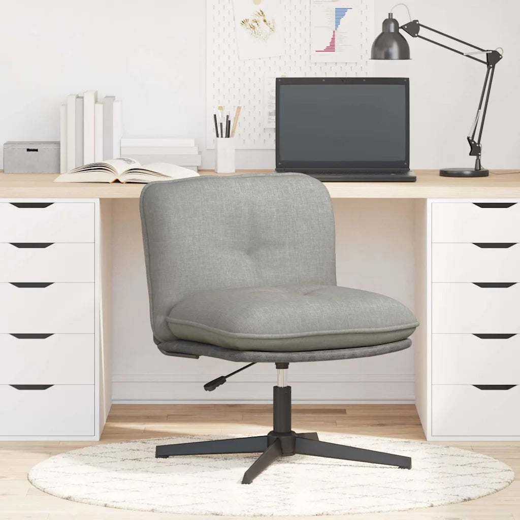 Sedia da Ufficio Girevole Grigio Chiaro in Tessuto 4105389