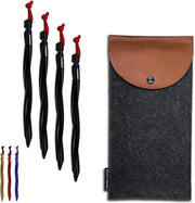 Stabiliatore di tenda a forma di haring unico - grande forchetta di tenda in alluminio (25 cm) - set di 6 o 8 pezzi con sacchetto e corda riflettente - pianta di stabilizzazione per tenda (4x alluminio nero)