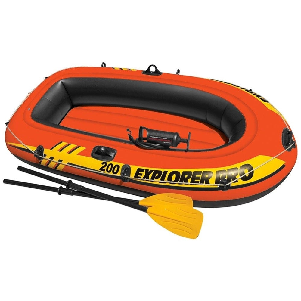 Trade Shop - Canotto Gonfiabile Gommone Con Remi E Gonfiatore 196x102x33cm Mare Fiume -