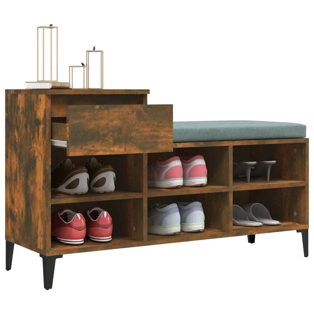 Scarpiera | Mobile per scarpe Rovere Fumo 102x36x60 cm in Legno Multistrato