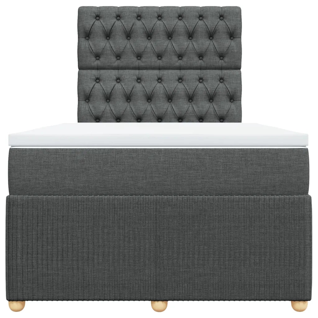 Giroletto a Molle con Materasso Grigio Scuro 120x200 cm Tessuto