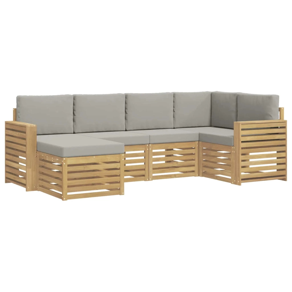 Set di divani da esterno 6 pcs Bianco e Grigio Chiaro 3392121