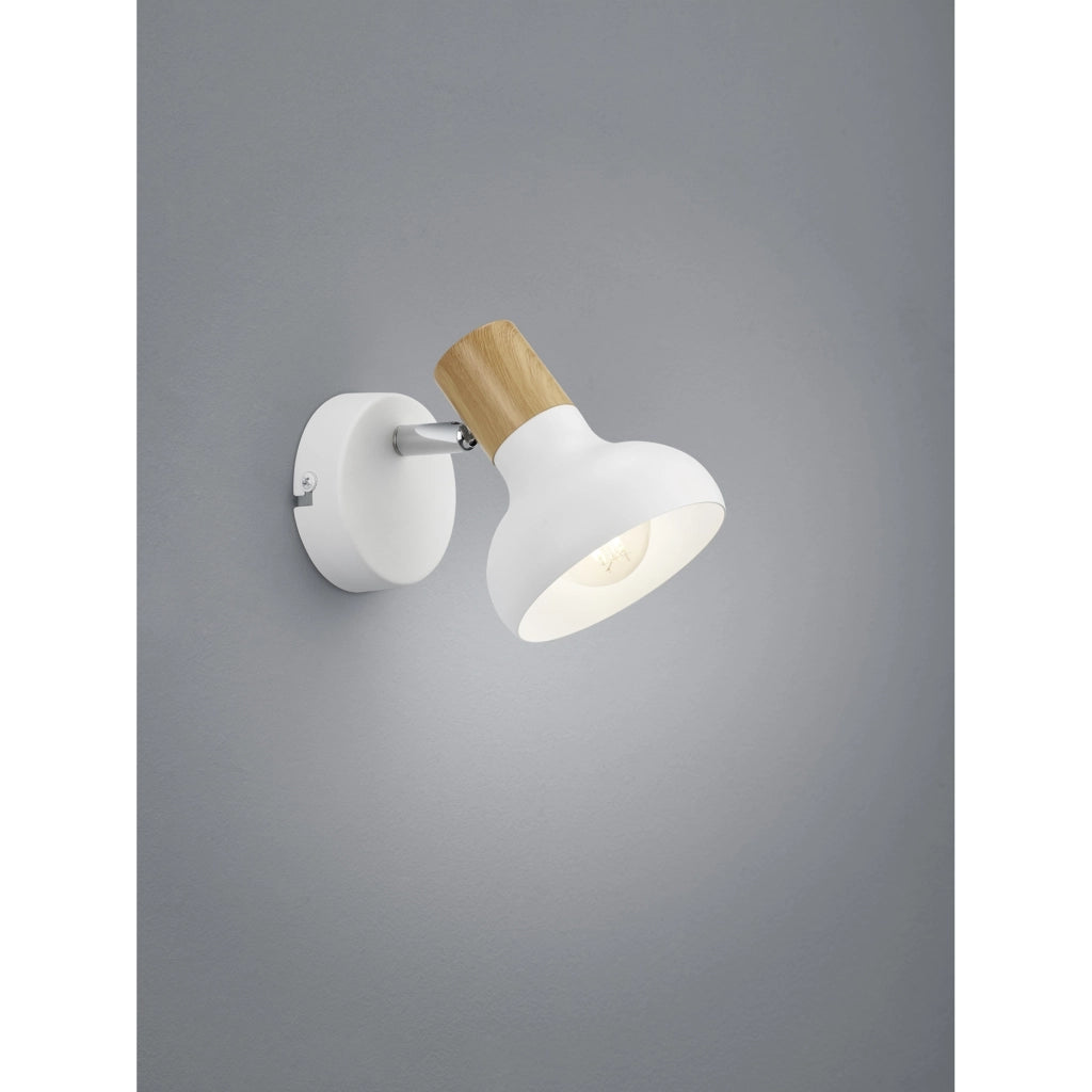 SPOT LATIKA E14 H17CM BIANCO / LEGNO.