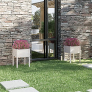 Fioriere da Giardino 2 pz Bianche 50x50x70 cm Massello di Pino 810802