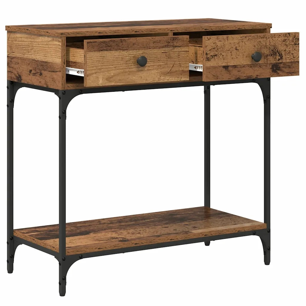 Tavolo consolle con cassetto Legno vecchio 75 x 34,5 x 75 cm 871296