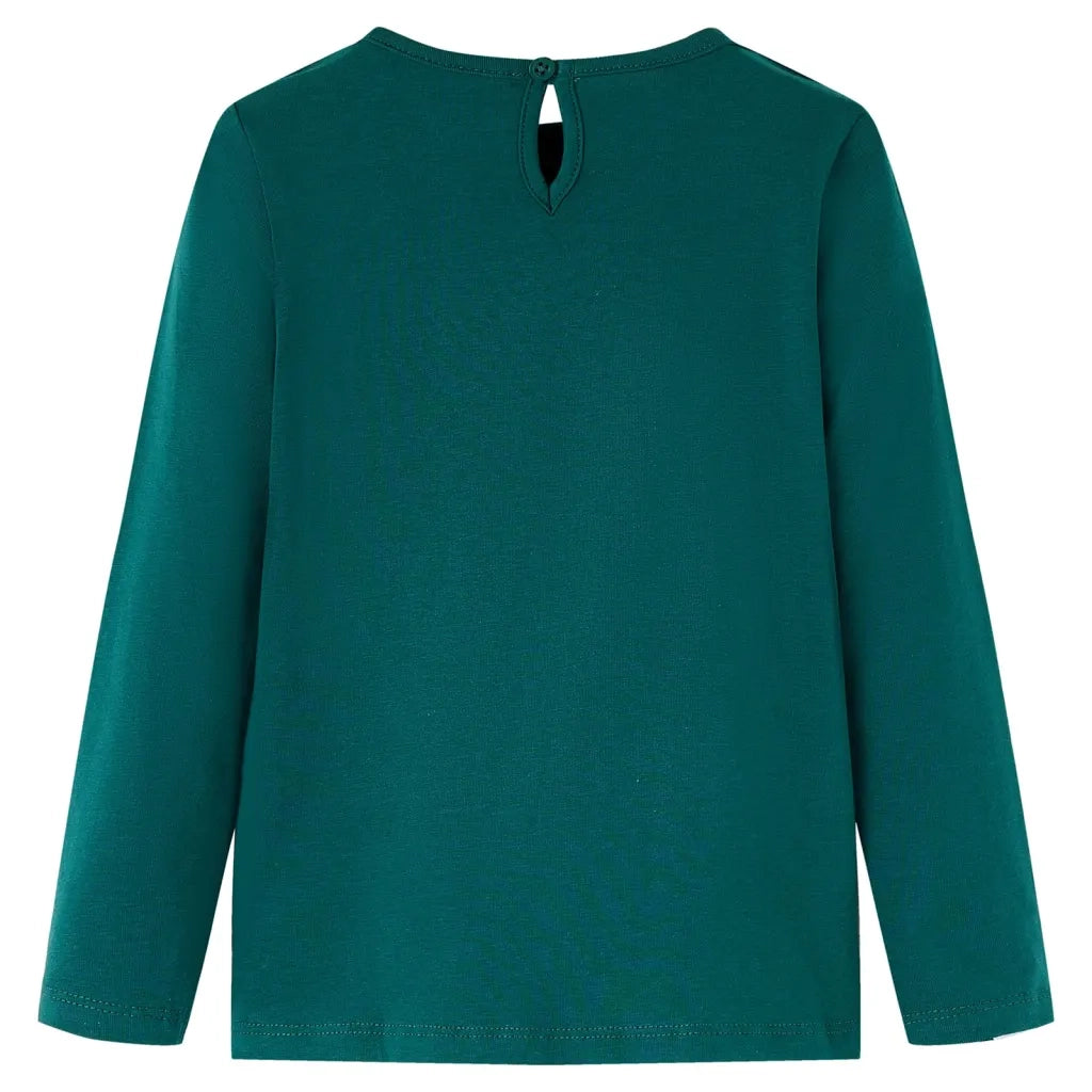 Maglietta da Bambino a Maniche Lunghe Verde Scuro 116cod mxl 132145