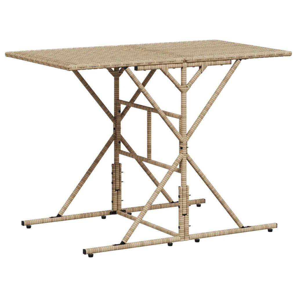 Set da Pranzo da Giardino 7 pz con Cuscini Beige in Polyrattan 369013