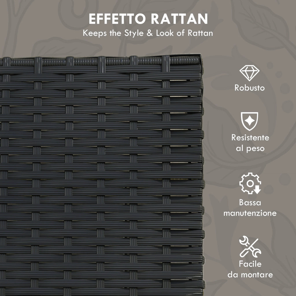 Set Giardino con Divano, 2 Sedie e 2 Tavolini ¨C Zephmum ¨C Cuscini, Vetro, Nero