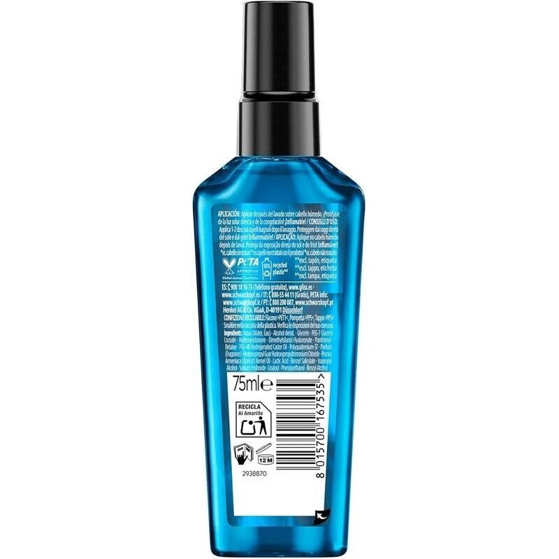 SCHWARZKOPF GLISS SIERO PER CAPELLI IDRATANTE 75 ML ARRICCHITO CON HAPTIQ SYSTEM PER CAPELLI DA NORMALI A SECCHI