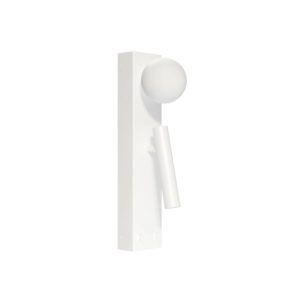 Sphere Alp Wall Applique LED Interni 20W 360 Gradi con Faretto Orientabile d'Accento Luce Calda 2700K Design Sferico Finitura Bianco Opaco
