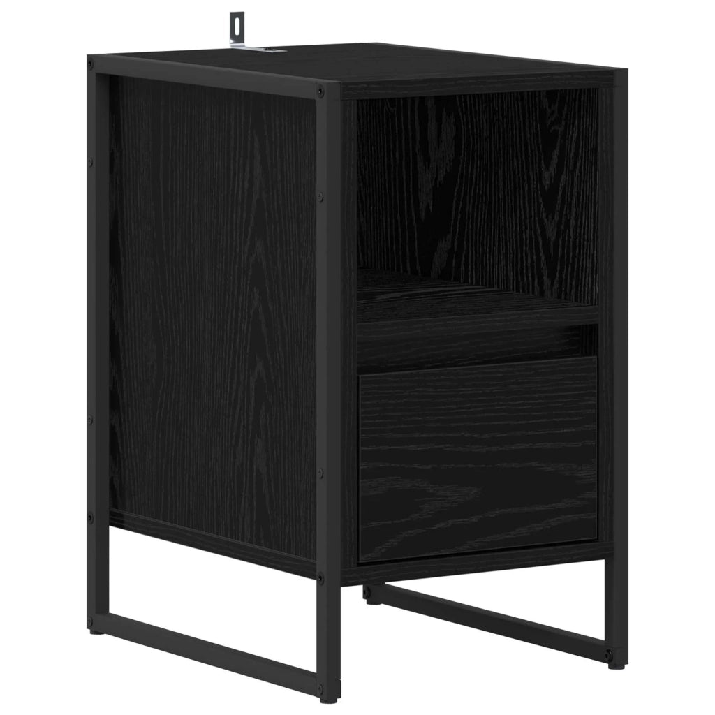 Comodino 2 pcs Rovere Nero 39,5 x 30 x 50 cm Legno multistrato 886655