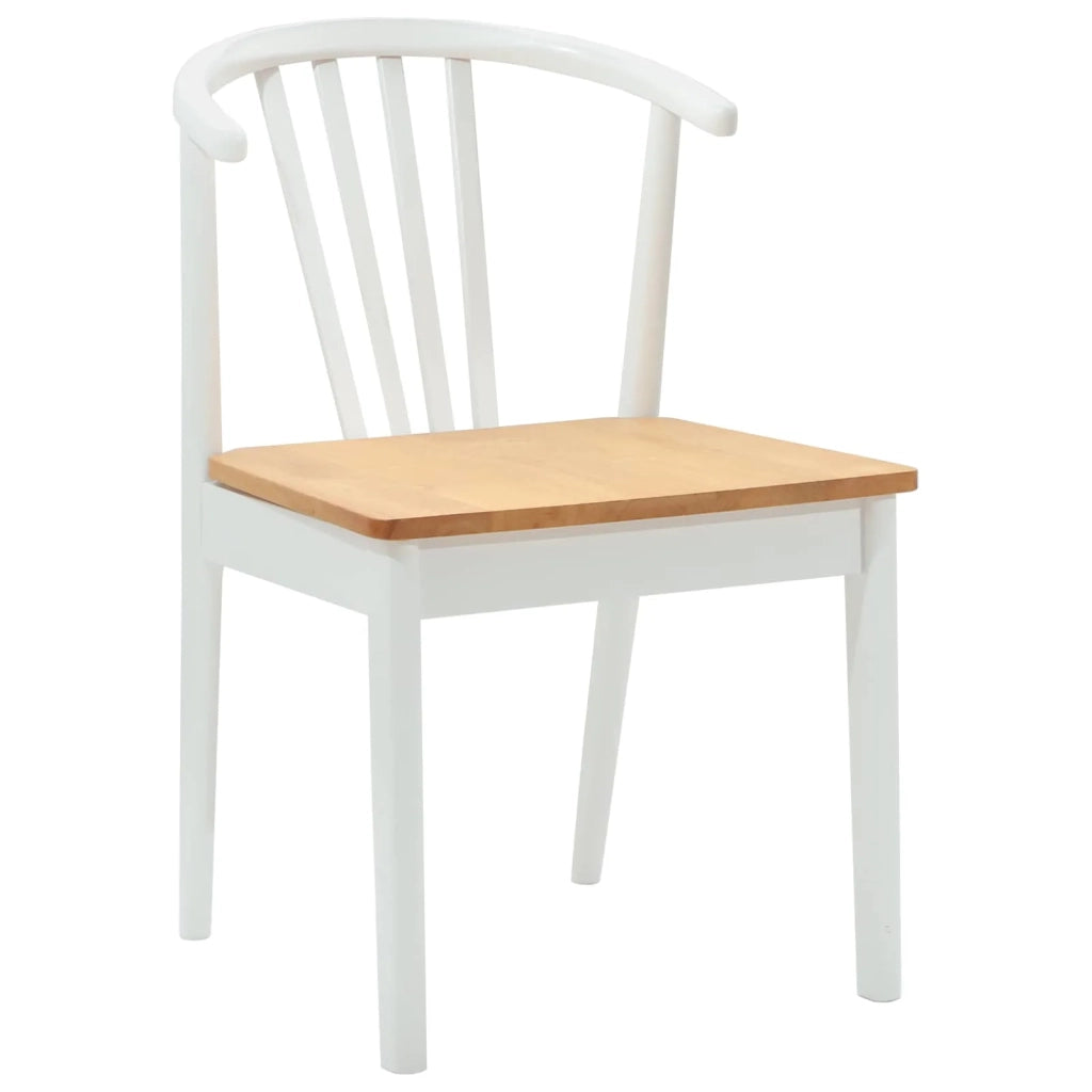 Sedia da pranzo 2 pcs bianco e naturale